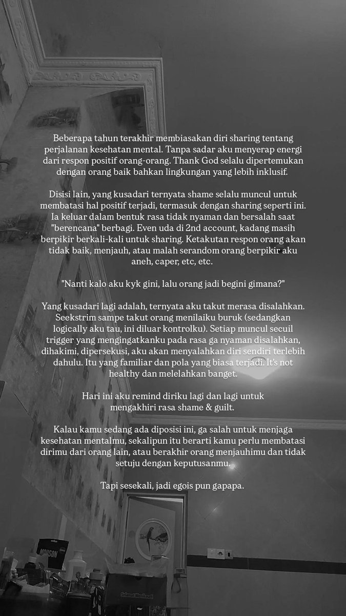LoekmanMichelle's tweet photo. sebuah kejujuran penuh ketidaknyamanan ✨

#MentalHealth #MentalHealthMatters #MentalHealthAwareness https://t.co/BRnHZVQLRg