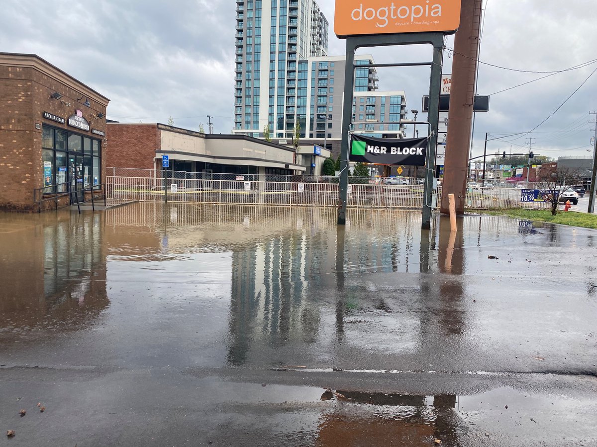 Flash flooding is filling into multiple businesses in Green Hills along Hillsboro Pike