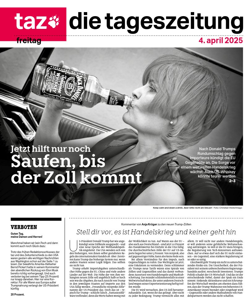#tazeins zum drohenden Handelskrieg <a href="/tazgezwitscher/">taz</a>