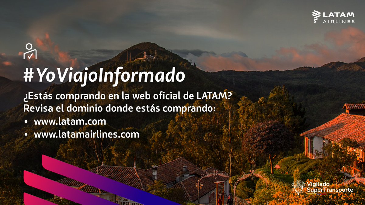 ¡Pilas con las estafas!
Antes de comprar, verifica que estés en la web oficial de LATAM: latam.com o latamairlines.com
Recuerda que no comunicamos promociones por mensaje de texto, ni recibimos pagos por códigos QR. lnk.to/pImQJd #YoViajoInformado