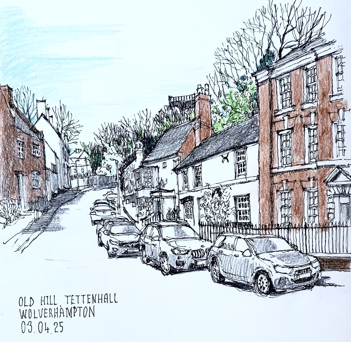 Carrying on with one #Wolverhampton drawing a day - this time it’s Old Hill. Any requests? Only stipulation is that I have to be able to draw it from the front seat of my car - it’s not sketching outside weather yet.
