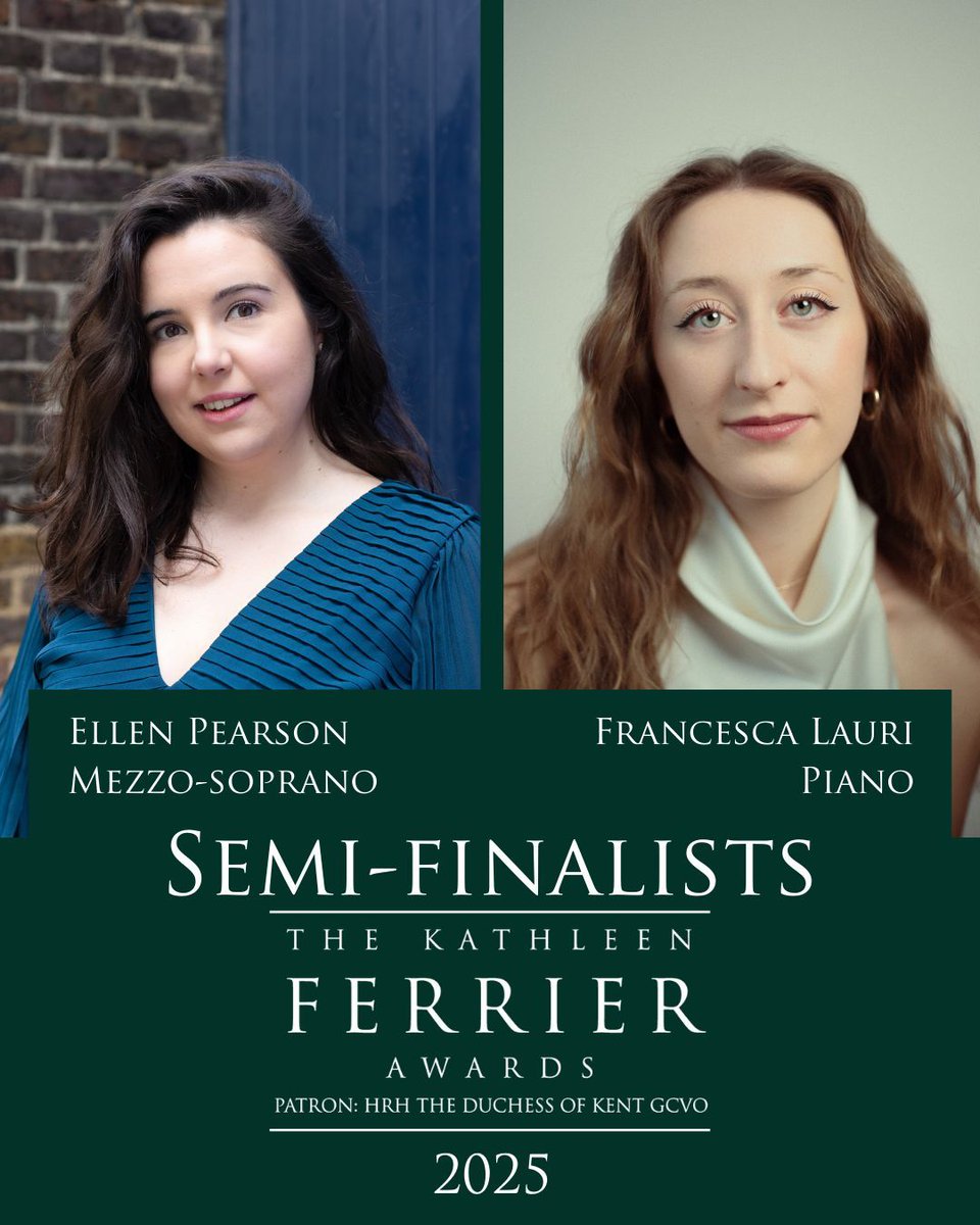 The Ferrier Awards (@ferrierawards) on Twitter photo ✨ We are pleased to introduce the 2025 Kathleen Ferrier Awards Semi-finalists who will compete <a href="/wigmore_hall/">Wigmore Hall</a> on Wednesday 23rd April ✨
Ellen Pearson, soprano and Francesca Lauri, piano
1/8 ✨ We are pleased to introduce the 2025 Kathleen Ferrier Awards Semi-finalists who will compete <a href="/wigmore_hall/">Wigmore Hall</a> on Wednesday 23rd April ✨
Ellen Pearson, soprano and Francesca Lauri, piano
1/8