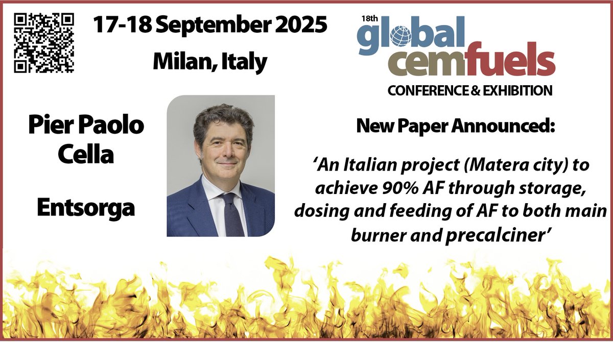 Global Cement (@globalcement) on Twitter photo 🔥 New paper announced for the Global CemFuels conference on 17-18 September 2025 in Milan, Italy:
'An Italian project (Matera city) to achieve 90% AF through storage, dosing and feeding of AF to both main burner and precalciner'
by Pier Cella Mazzariol from <a href="/entsorgawv/">EntsorgaWV</a> 🔥 New paper announced for the Global CemFuels conference on 17-18 September 2025 in Milan, Italy:
'An Italian project (Matera city) to achieve 90% AF through storage, dosing and feeding of AF to both main burner and precalciner'
by Pier Cella Mazzariol from <a href="/entsorgawv/">EntsorgaWV</a>