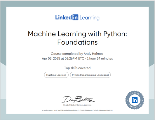 AndSteHol's tweet photo. Putting the new Python skills into practise (using Anaconda &amp; Jupyter Notebook) as well as getting some exposure to AI Machine Learning principles.  Before taking on a BCS Foundation course later this month. https://t.co/gshAewpecT