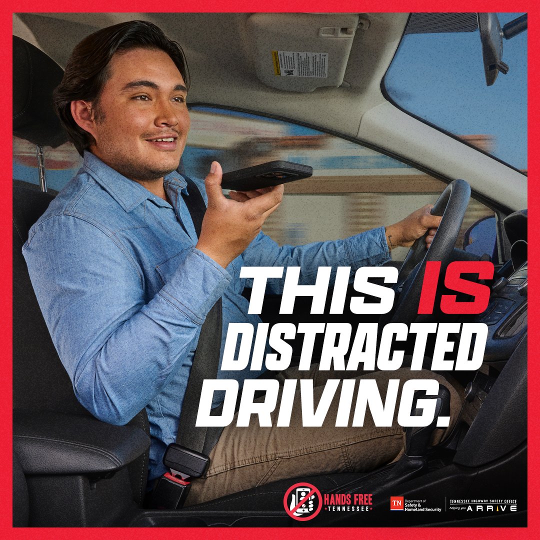 Tennessee has been a “Hands-Free” state since 2019. Under the law, it is illegal for drivers to hold a cell phone or mobile device with any part of their body. Violation of this law can result in points on your driving record. handsfreetn.com #HandsFreeTN