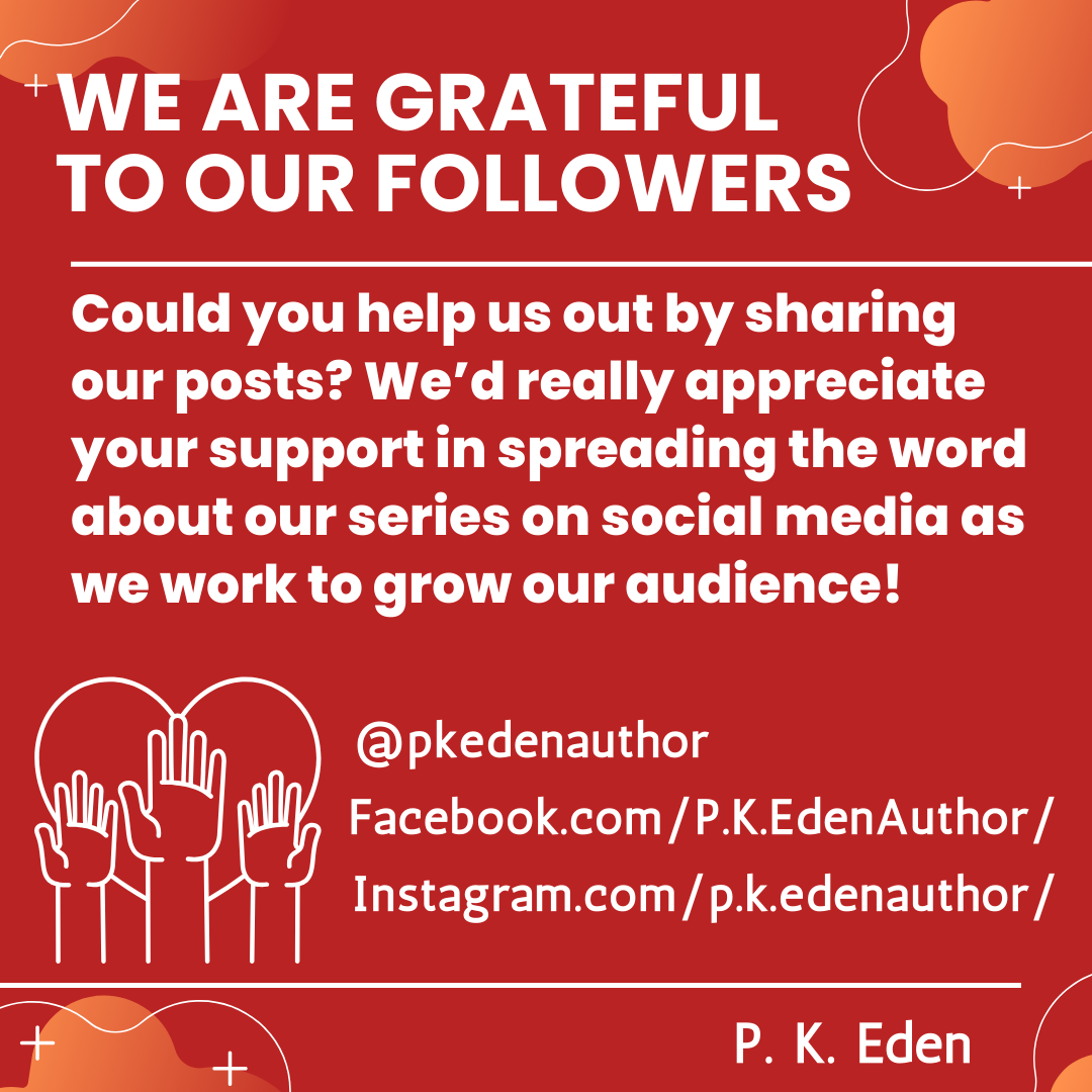 PKEdenAuthor's tweet photo. We are grateful to our followers! #grateful #followers #readers #fans #readerappreciation #FanAppreciation #followerappreciation #growouraudience #booklovers #TheMirrorbyPKEden #mustread #urbanfantasy #Fairytales #amreading #BookTwitter #TheWildRosePress
https://t.co/RMFlqDVy7t https://t.co/Go0oIPOHLB