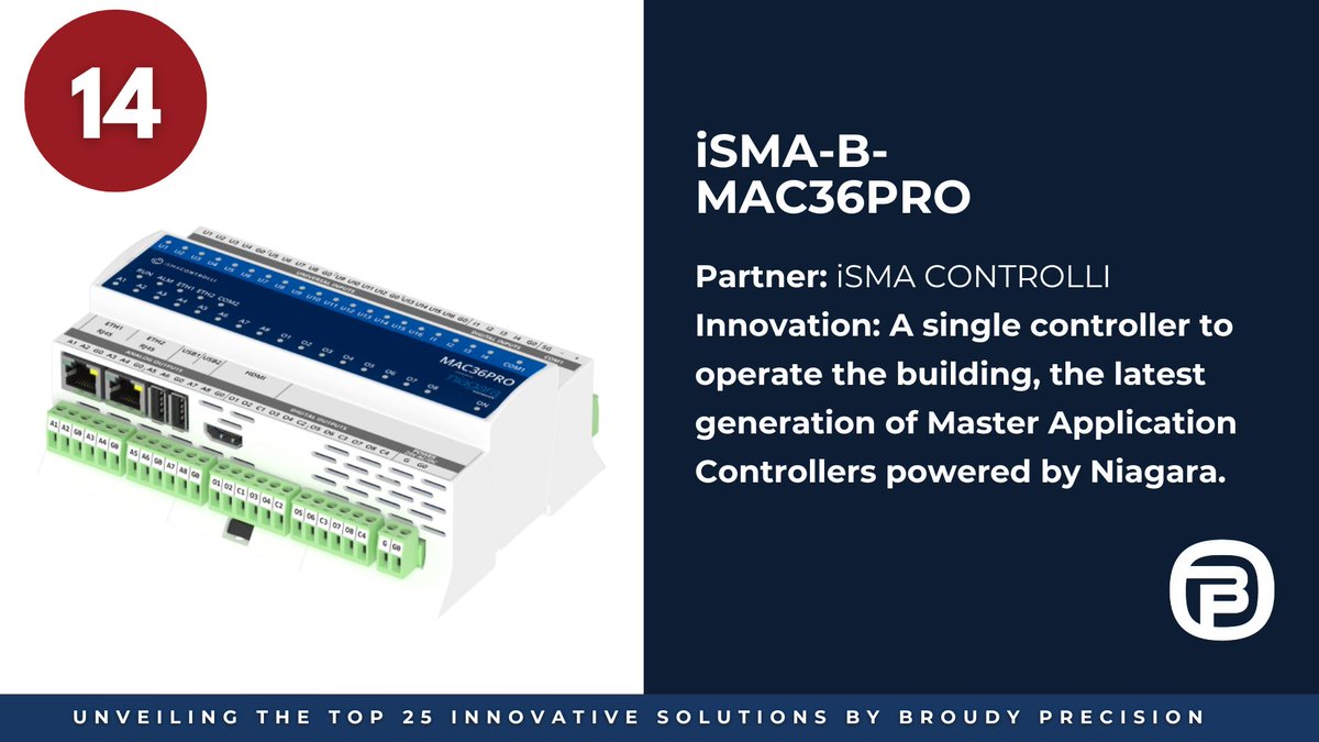 BroudyPrecision's tweet image. From small commercial sites to complex smart buildings, the MAC36PRO delivers flexibility, scalability, and cutting-edge control.

Contact us today to get started at sales@broudyprecision.com

#BuildingInnovation #SmartBuildings #NiagaraFramework #iSMA #MAC36PRO #BroudyPrecision