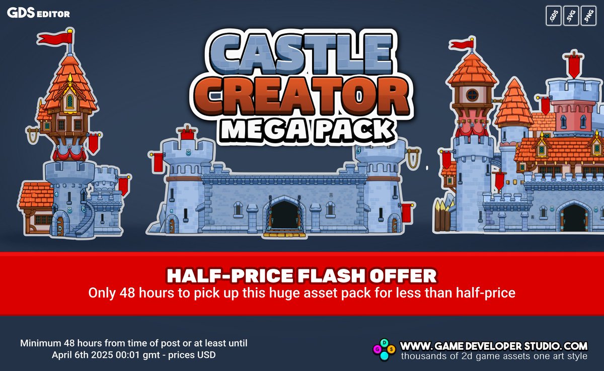 GameDev_studio's tweet image. There&apos;s a brand new Flash offer now available on this HUGE game asset pack! Don&apos;t miss out, this offer is only available for the next two days.
gamedeveloperstudio.com

#gamedev #indiedev #indiedevs #indiegamedev #indiegames