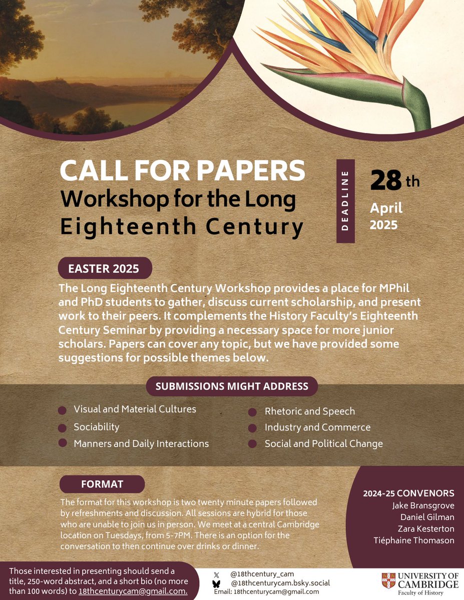 Our Easter term CfP is now open! Send us your abstracts by 28 April 🌿