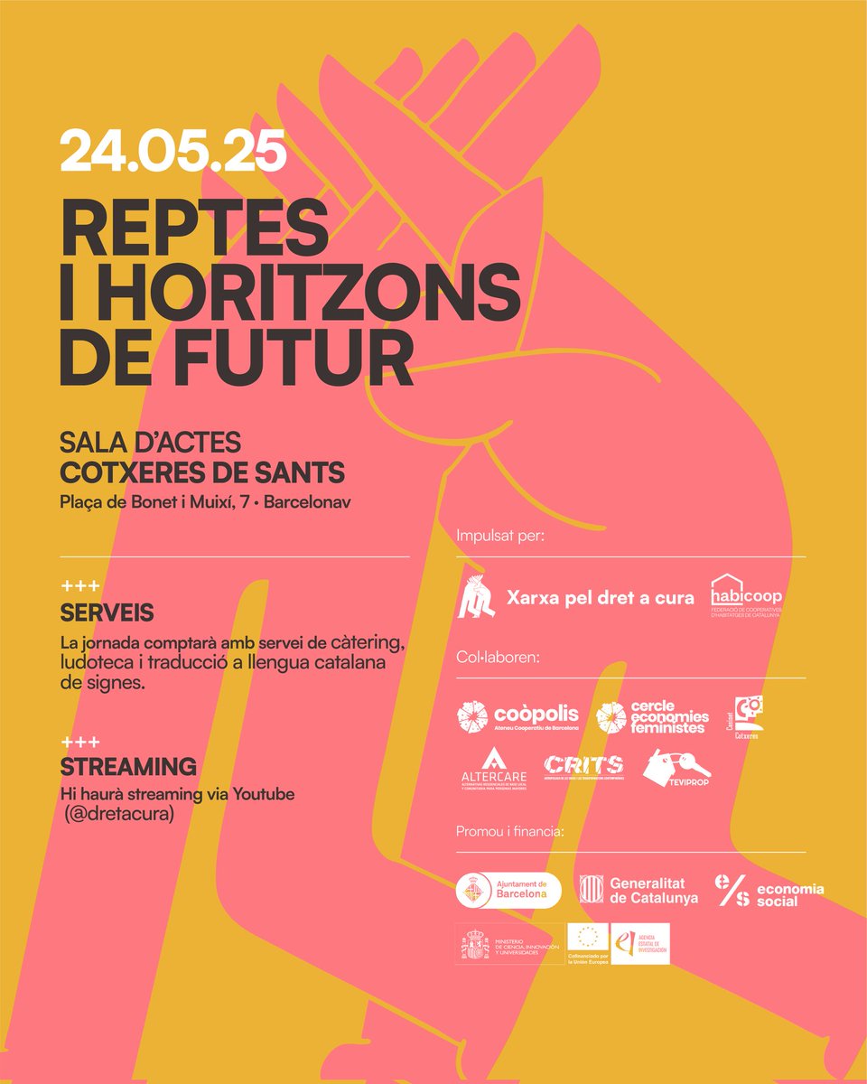 Habicoop (FCHC) (@habicoop_fchc) on Twitter photo ⚠️Guarda't la data!!!!
El proper 24 de Maig a Cotxeres de Sants <a href="/DRETaCURA/">Xarxa pel Dret a Cura</a> i <a href="/Habicoop_FCHC/">Habicoop (FCHC)</a> organitzem una jornada que et pot interessar!!!
#DRETaCURA
#HabitatgeCooperatiu
Més info: habicoop.cat/no-us-perdeu-l… ⚠️Guarda't la data!!!!
El proper 24 de Maig a Cotxeres de Sants <a href="/DRETaCURA/">Xarxa pel Dret a Cura</a> i <a href="/Habicoop_FCHC/">Habicoop (FCHC)</a> organitzem una jornada que et pot interessar!!!
#DRETaCURA
#HabitatgeCooperatiu
Més info: habicoop.cat/no-us-perdeu-l…
