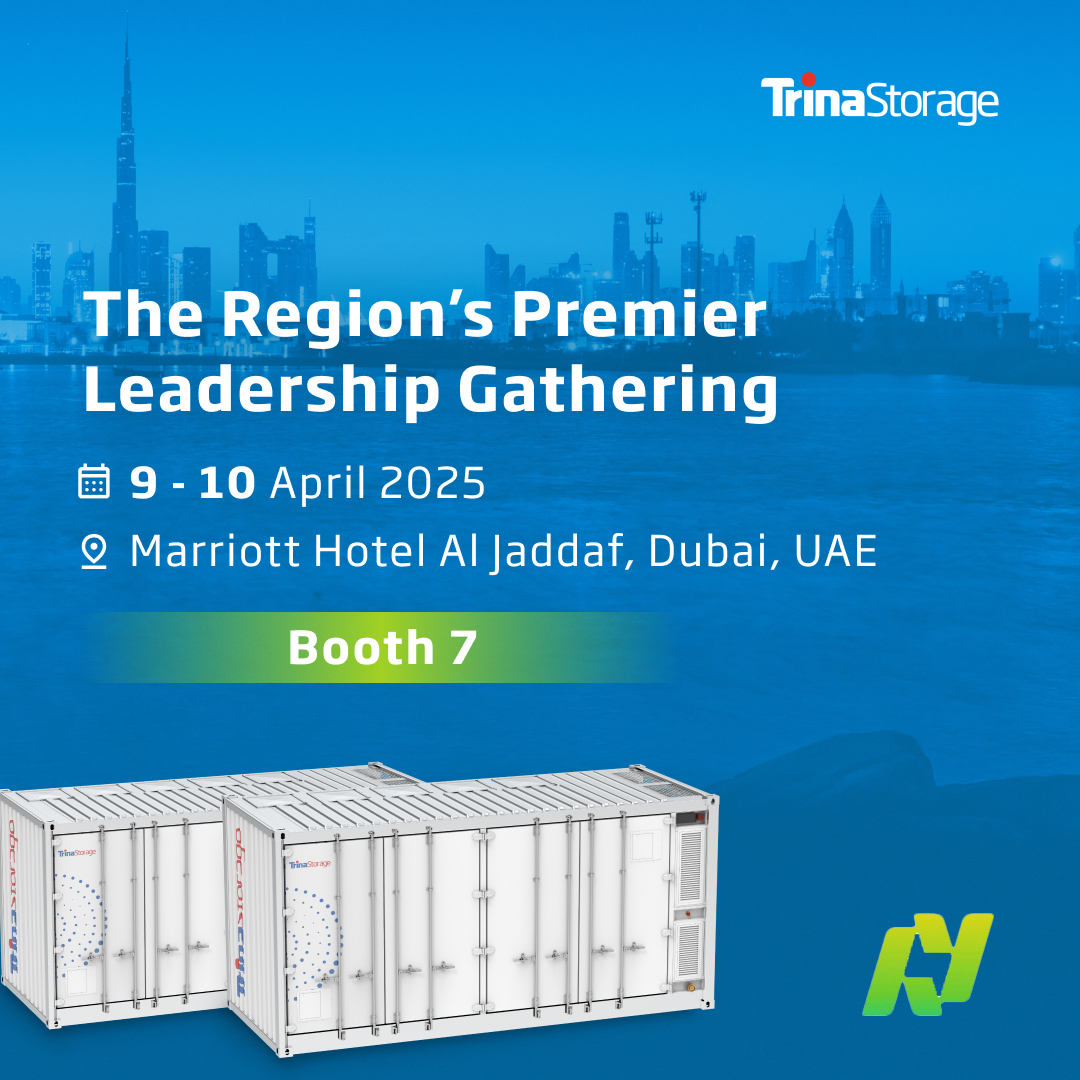 TrinaStorage's tweet image. How does Trina Storage deliver peak BESS performance in the Middle East?

Catch our speaking session at Net Zero MEA Dubai to hear how our solutions are built for the region’s demanding terrain and climate.

📅 9–10 April | 📍 Booth 7

#TrinaStorage #NetZeroMEA #EnergyStorage