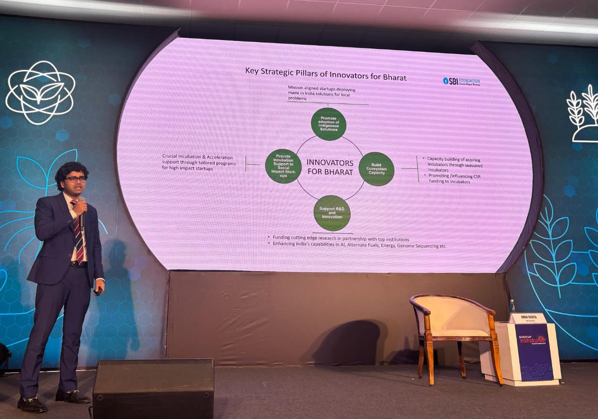 <a href="/Rema_S01/">Rema Subramanian</a> <a href="/ankurcapital/">Ankur Capital</a> <a href="/arpiit/">Arpit Agarwal</a> <a href="/BlumeVentures/">Blume Ventures</a> <a href="/S4sTechnologies/">S4S Technologies</a> <a href="/AavishkaarVC/">Aavishkaar Capital</a> <a href="/singhsk5/">Santosh</a> <a href="/IntellecapTweet/">Intellecap</a> Empowering innovators for Bharat! At #StartupMahakumbh, Aman Bhaiya (<a href="/SBI_FOUNDATION/">SBI Foundation</a>) shared how strategic support is fueling startup success across India. From funding to mentorship, SBI Foundation’s vision is shaping the future of entrepreneurship. 

#Innovation #Startups