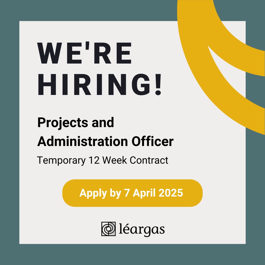 📣 Léargas is looking for an enthusiastic and driven individual to join our team as a Projects and Administration Officer for a temporary 12 week contract.

Learn more about the role and apply by 7 April: bit.ly/4ldcvWP

#IrishJobs #JobFairy #Hiring
