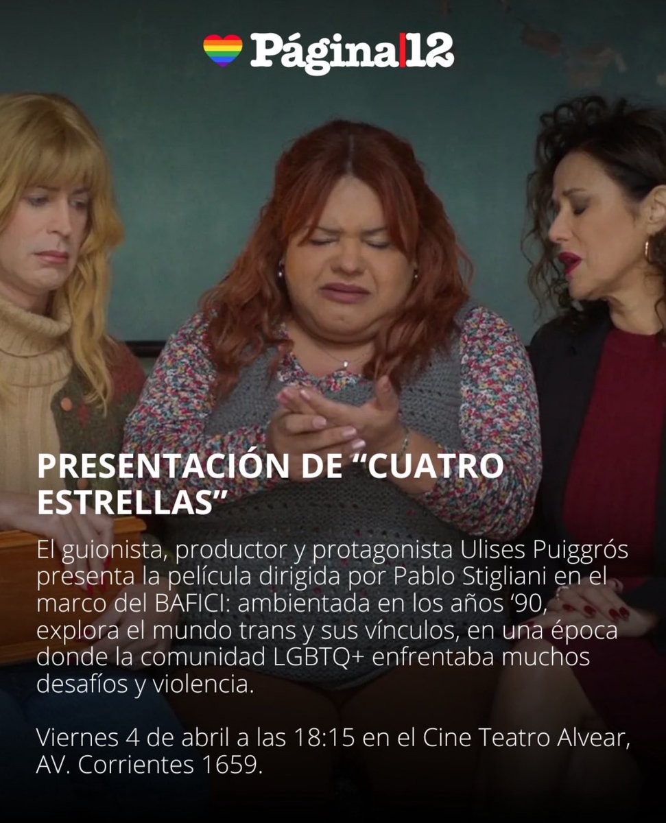 Mañana estrenamos en #Bafici Gracias <a href="/pagina12/">Página|12</a>