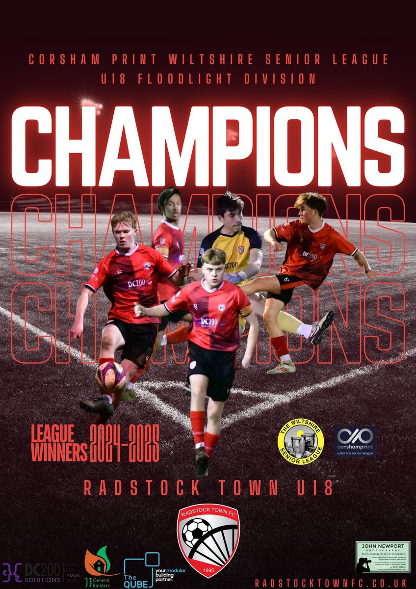 🏆 𝐂𝐇𝐀𝐌𝐏𝐈𝐎𝐍𝐒 🏆

Tonight’s 2-0 win sees <a href="/RadstockTownU18/">Radstock Town FC U18</a> crowned league champions with 3 games to spare! 

An outstanding achievement from the team having swept aside all competitors in the league

Our attention now turns to the final three games of the season where we