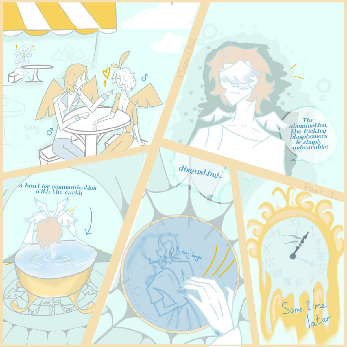 Comic Varachiel/Michael 
Part 1/3 
I like this religious couple, the way they radically look at the world. ❤️
I do not support oppression or other forms of discrimination! It's just a comic book!
Varachiel belongs to <a href="/SilentZound/">✖️ƬIΛ➕</a>