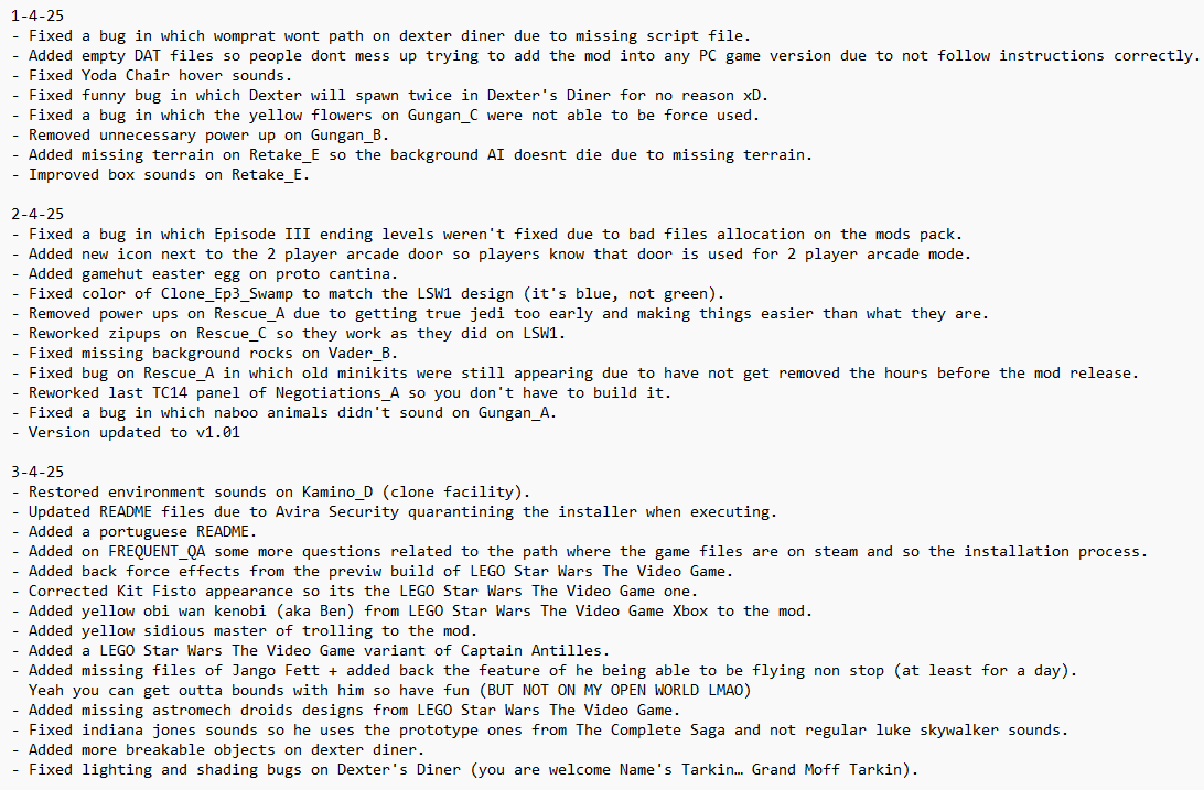 LinterniG's tweet image. #LEGOStarWars The Classic Saga Mod has got its first patch update. This patch was made due to missing files and also due to improvements I wanted to do to some things like the installation and so the game itself. Here&apos;s the full list of changes. Yellow Obi Wan Kenobi is back 😁