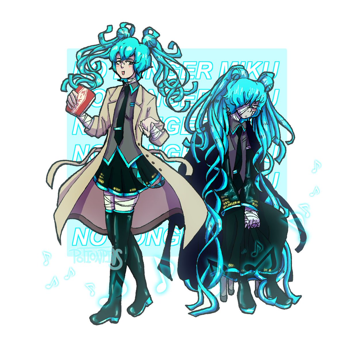 NO LONGER MIKU! 📕
— allows Mikuzai to nullify others' Miku on contact.

#BSD #Dazai #bsdtwt #HatsuneMiku