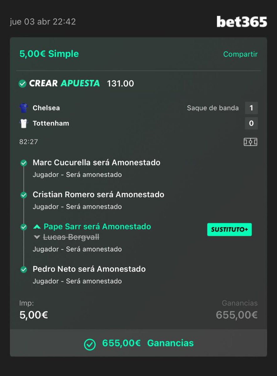 ✅🍾¡HISTORIAAAAAA CUOTA 131!✅🍾

🎁 SORTEOOO 50€ ENTRE TODOS LOS QUE DEN LIKE Y ME SIGAN EN TELEGRAM (1 comentario)
