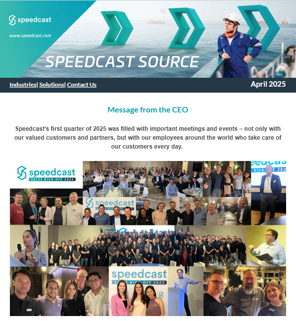 SpeedcastGlobal's tweet photo. #ICYMI The latest edition of our quarterly newsletter, The #SpeedcastSource, is out and recaps our Sales Kick-off Event, APAC customer demo sessions, new #Starlink Community Gateway Service, #1 Teleport recognition & more! https://t.co/kl8zJts3cn Subscribe https://t.co/iWg8GmEhev https://t.co/fVqqKKdEkL