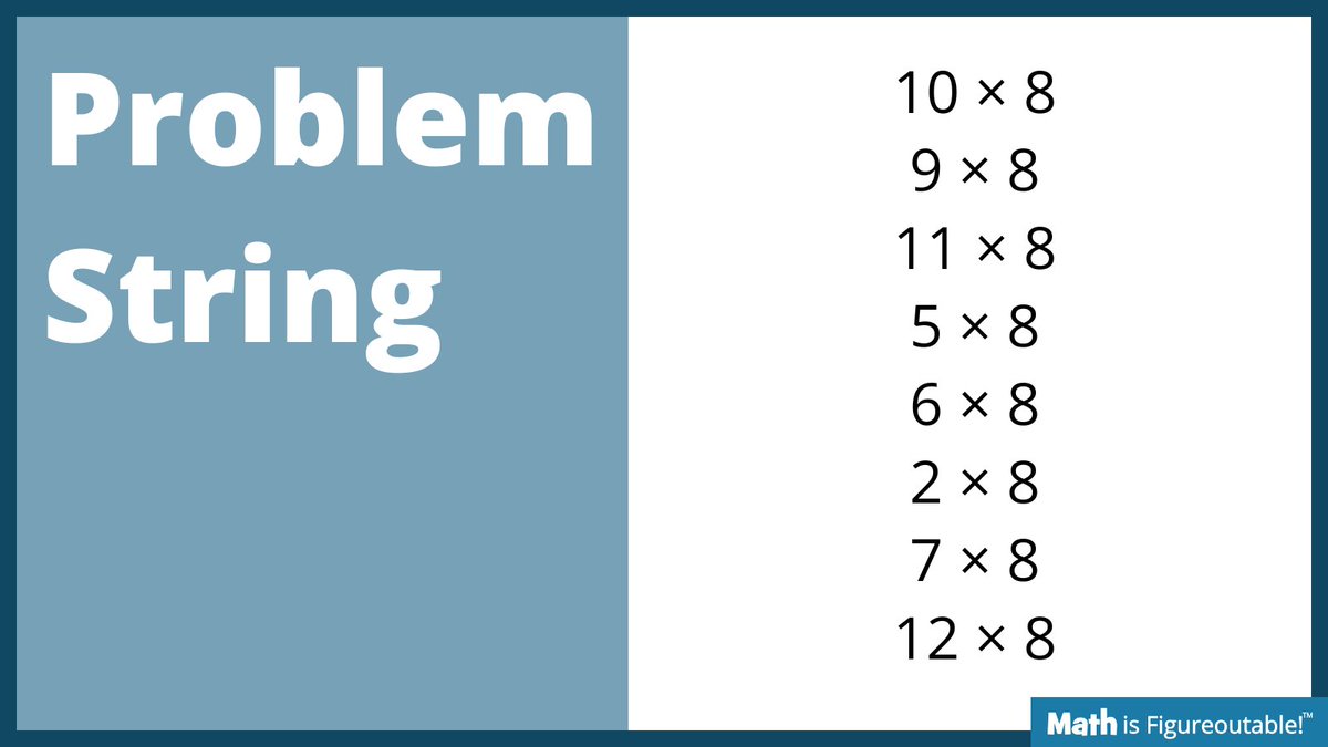 pwharris's tweet image. #TryThisTuesday
A #ProblemString building intuition to naturally lead to knowing the facts!

Coolest routine out there!

-Give one at a time
-Ask about connections
-Make thinking visible
-Repeat
-Generalize!

#MathIsFigureOutAble #MTBoS #ITeachMath #MathEd