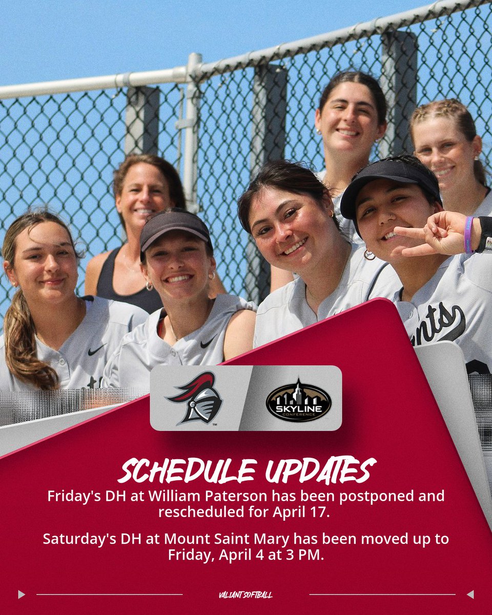 Some schedule updates: