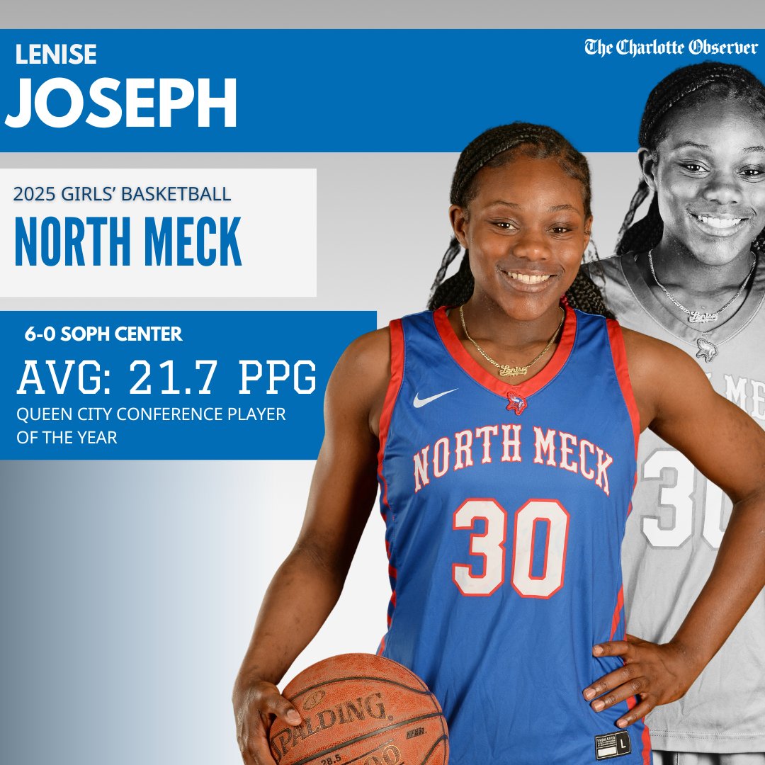 langstonwertzjr's tweet photo. North Meck center Lenise Joseph is a first-team Charlotte Observer all-star. She is one of the state's best interior talents.

Tap below to meet the whole team and read more:
➡️ https://t.co/YSFxso61YI https://t.co/mrUTmZG92a