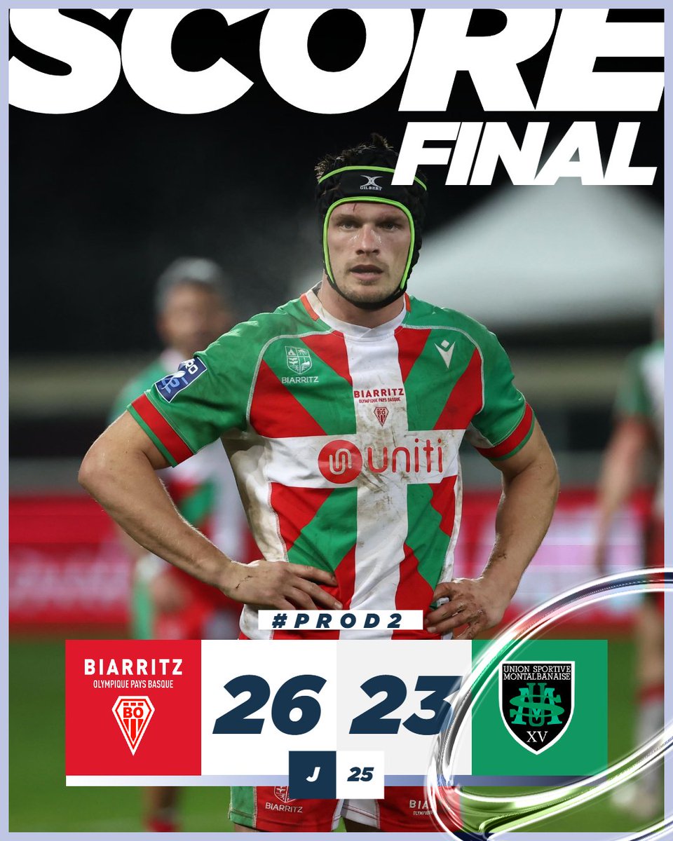 rugbyprod2's tweet photo. Une rencontre très tendue jusqu'à la dernière seconde 😬
Mais à la fin, c'est le @BOPBweb qui s'impose et qui prend des points importants dans la lutte pour le maintien ✅ #PROD2 #BOPBUSM

--
Les détails de la rencontre 👉 https://t.co/FbrjFjnEvH https://t.co/6HQobvrwQs