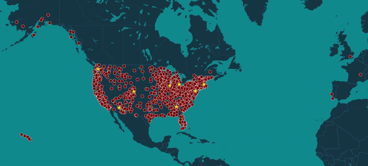 Thank you, <a href="/IndivisibleTeam/">Indivisible Guide ❌👑</a>.

A map showing over 1,000 events planned for Saturday across the US (plus Canada, England, France, and Portugal).

This is the Hands Off! map for Saturday. Nearly 400,000 people have signed up to attend over 1,000 events in all 50 states. We hope to