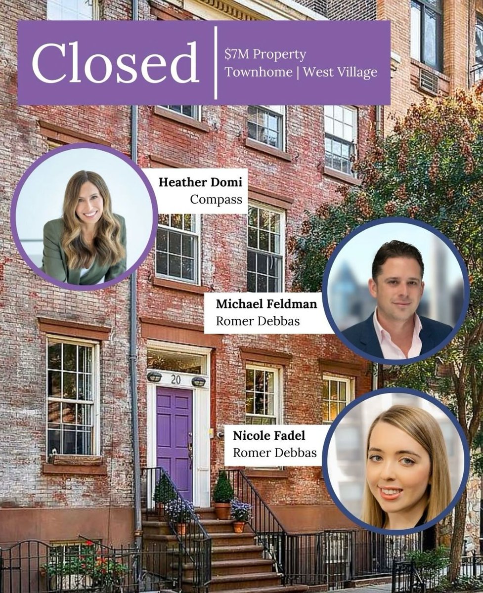 Our partner Michael Feldman and associate Nicole Fadel  represented the seller in the sale of a $7M West Village townhouse which had a sensitive CO issue. With the assistance of seller's broker Heather Domi of <a href="/Compass/">Compass</a>, a resolution was reached enabling a timely closing.