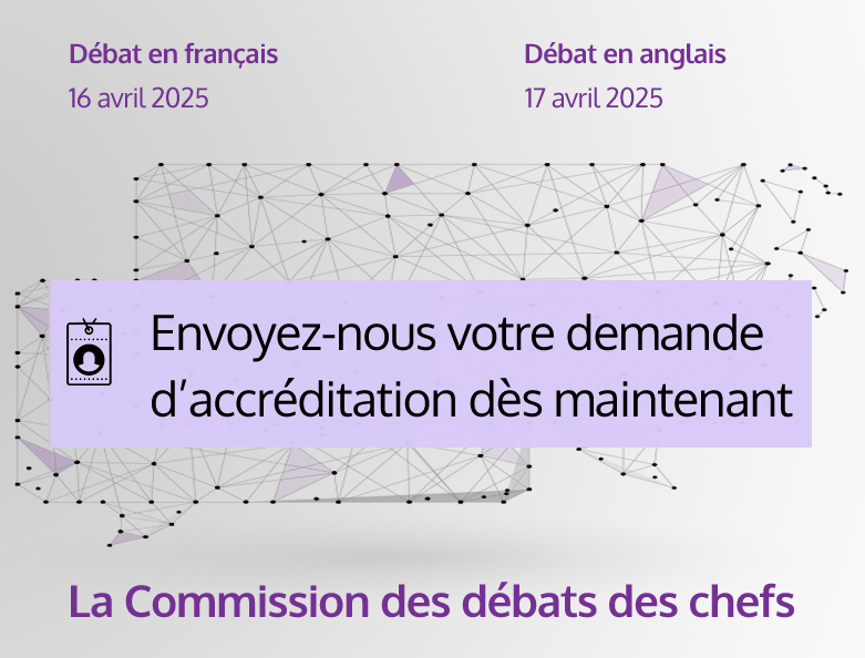 debats_can's tweet photo. Faites votre demande d’accréditation médias dès maintenant. La date limite est le vendredi 11 avril à 23h59 (HAE). https://t.co/jF9dE7Rw7N https://t.co/4MBBuDRD61