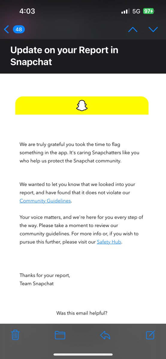 itsfknjess's tweet photo. Hey @Snapchat I literally reported some random guy posting a public snap story of their naked small child in a bathtub (positioned very inappropriately on top of it) and it doesn’t violate terms?? Are you guys mental? Do you even have humans reviewing these at all? Tf https://t.co/ZYnpWIQRDt