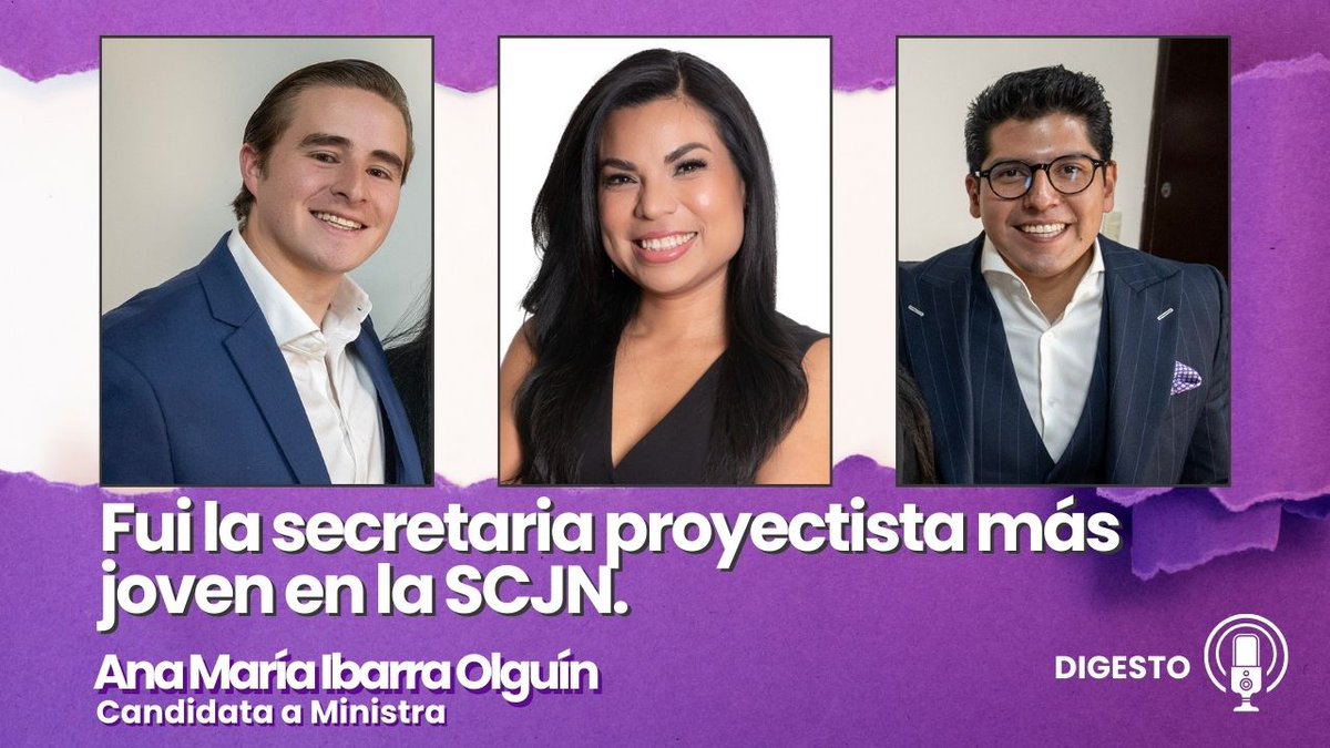 Ana María Ibarra (@anamariaibarrao) on Twitter photo Gracias a <a href="/Adrianreginoo/">Adrián Arellano</a> y <a href="/Hurrle_7/">JL</a> por la invitación a platicar sobre mi visión de la impartición de justicia. Acompáñenme en este episodio de <a href="/digestomx/">Digesto</a> donde hablamos sobre mi trabajo en la <a href="/SCJN/">Suprema Corte</a> y la necesidad de acercar el derecho a las personas.
Les comparto el link de Gracias a <a href="/Adrianreginoo/">Adrián Arellano</a> y <a href="/Hurrle_7/">JL</a> por la invitación a platicar sobre mi visión de la impartición de justicia. Acompáñenme en este episodio de <a href="/digestomx/">Digesto</a> donde hablamos sobre mi trabajo en la <a href="/SCJN/">Suprema Corte</a> y la necesidad de acercar el derecho a las personas.
Les comparto el link de