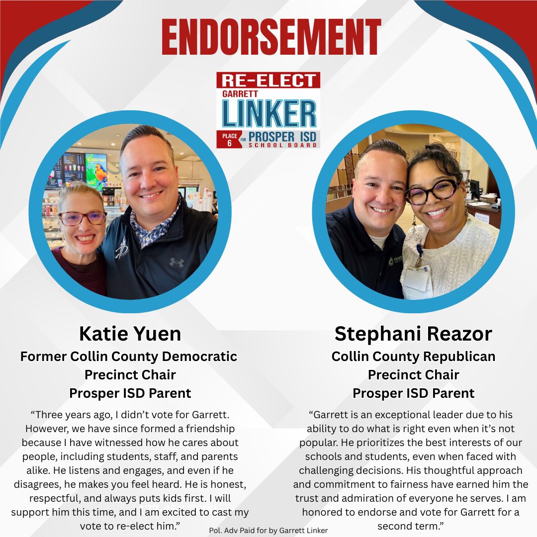 I’m honored to share the endorsements of both Katie Yuen and Stephani Reazor. These endorsements reflect the heart of this campaign and how I’ve approached my role over the past three years.

At first glance, their support may seem unexpected given their differences—but that’s