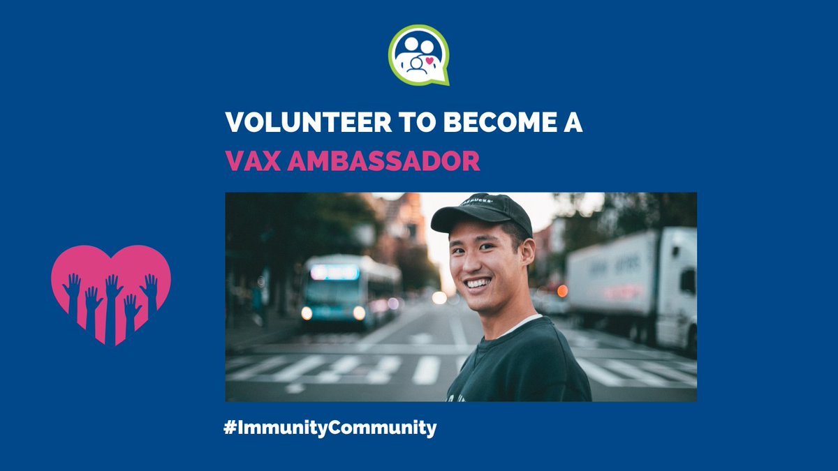 Voices4Vaccines's tweet photo. Register to become a Vax Ambassador here: https://t.co/Xh2oMNR5zJ
#immunitycommunitychampion #vaxambassador #voicesforvaccines #whyivax https://t.co/aJUDh4CaRn
