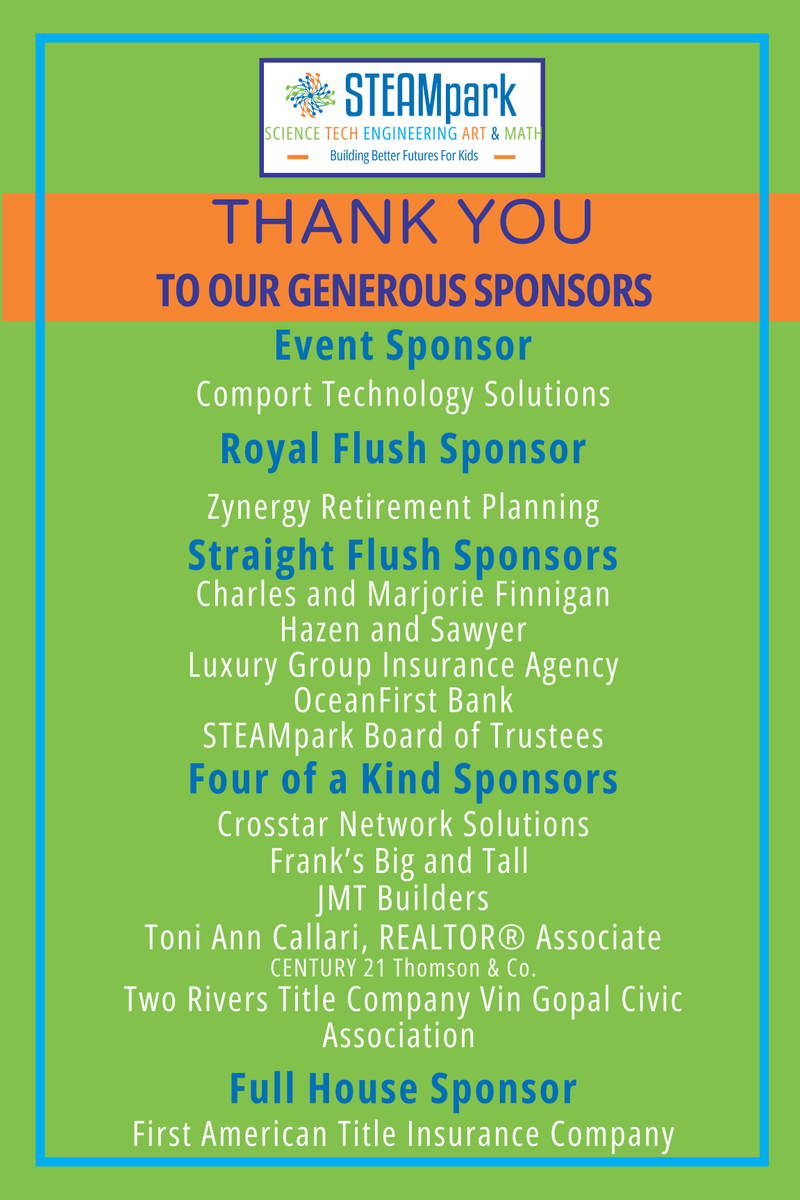 Many thanks to the generous sponsors who made our 5th annual Texas Hold'em Tournament possible!!