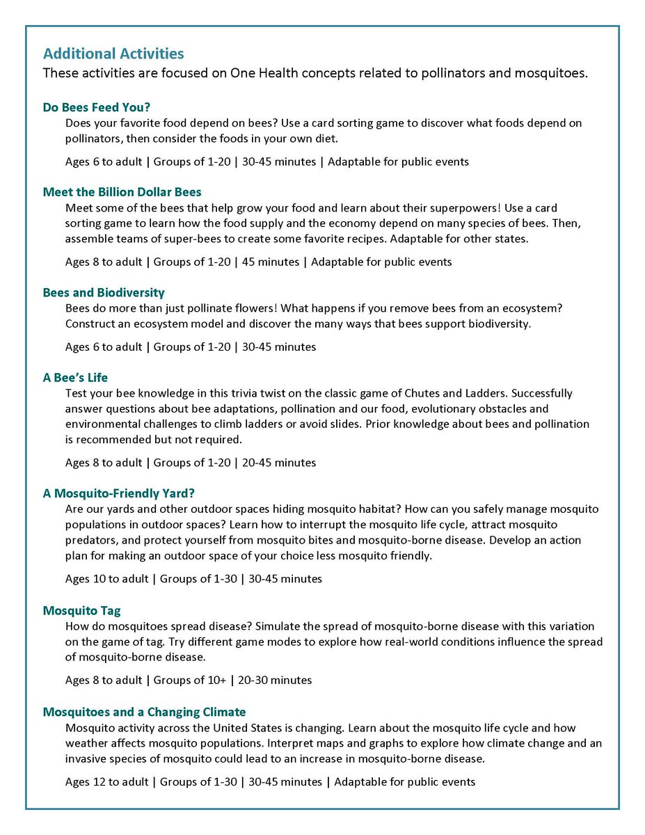 Drs. Becca Lauzon and Dina Markowitz created a collection of One Health activities for community and informal education. These hands-on activities are engaging for a variety of learners, highly adaptable for diverse settings, and easy to implement.
🔗urmc.rochester.edu/life-sciences-…