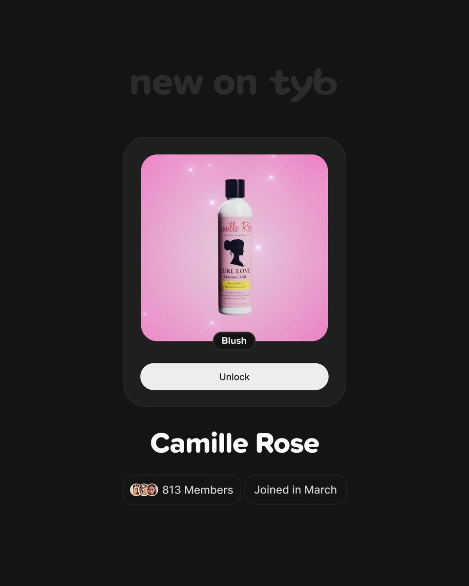 Have you heard? TYB is booming with new brands! This past week we’ve had 6 new brands launch and their biggest super fans are already being rewarded with exclusive perks and products! Want in? Discover your next obsession on TYB!
tyb.xyz/discover