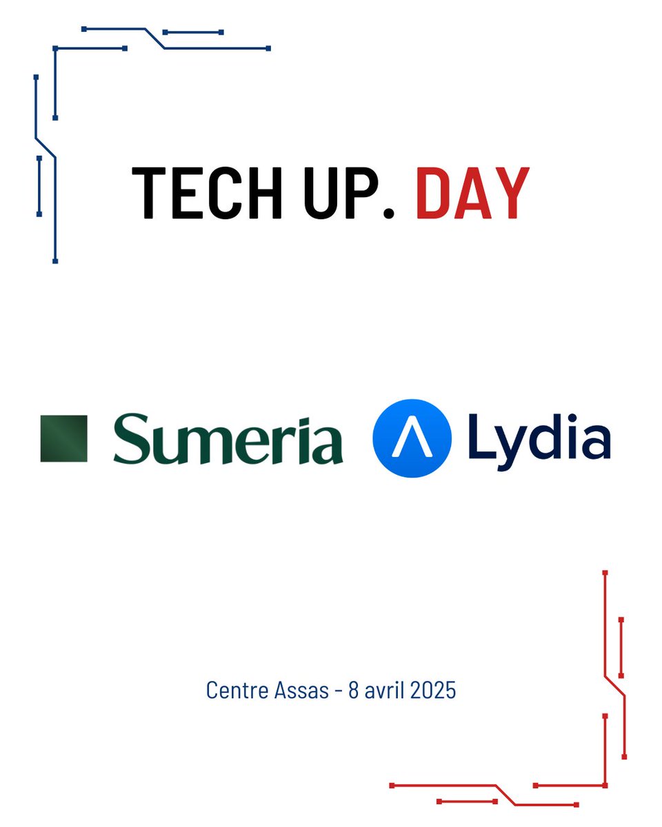techupday's tweet image. 📢 Sumeria au Tech Up Day !

Une opportunité unique pour échanger avec leurs experts et découvrir comment leurs solutions transforment les services financiers à l’ère du numérique.

📅 8 avril 2025 
🕐 9h00 - 20h00 
📍@AssasUniversite - 92 rue d’Assas, 75006 Paris