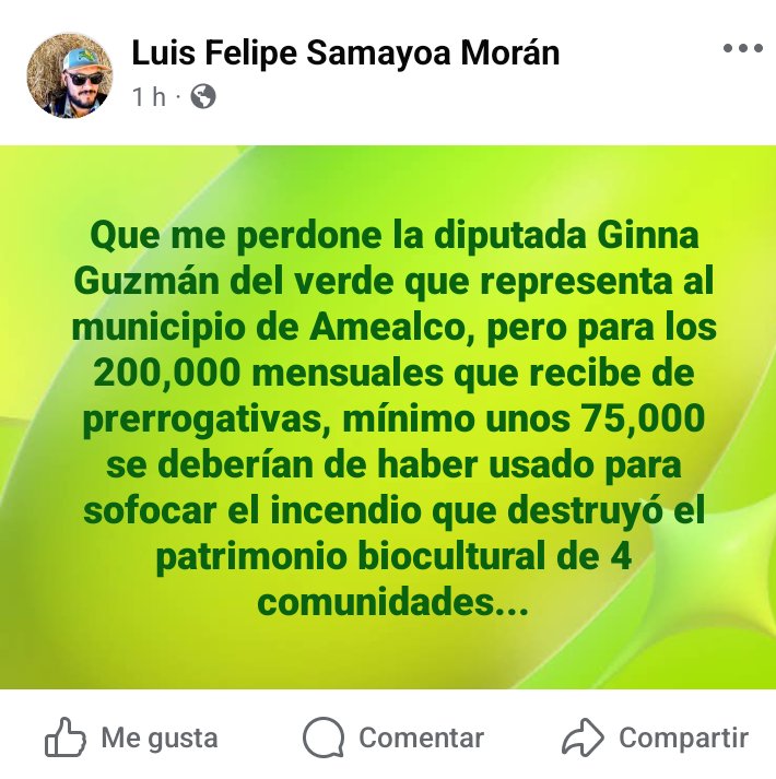 No cambiaré mi postura en relación al lamentable incendio en #Amealco. Las prerrogativas de los diputados son herramienta para apoyar a la población. ¿Quién recuperará ese patrimonio biocultural? Nadie.