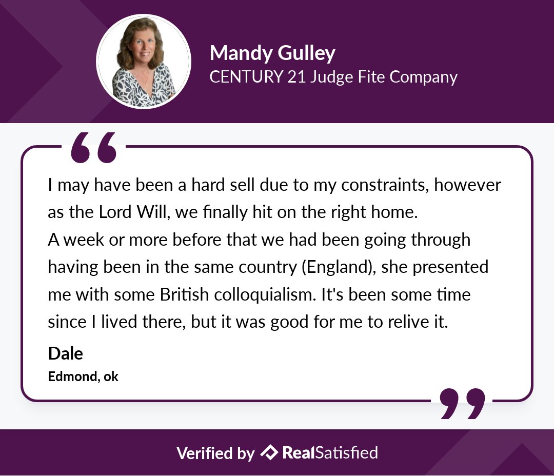 MandyEdlin's tweet image. If my client is happy, then I’ve done my job. realsatisfied.com/Mandy-Gulley via @realsatisfied