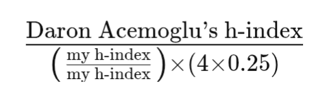 cbarrie's tweet image. My current h-index is grossly unfair. From now on, I will be using the following formula instead: