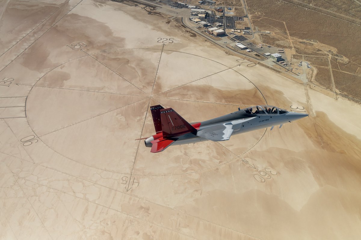 Uploaded to train!

The T-7A #RedHawk advanced trainer just got its newest mission software, version 18.2. This allows future @USAirForce fighter and bomber pilots to train with actual and simulated aircraft in real life or virtual scenarios and fly at higher altitudes.