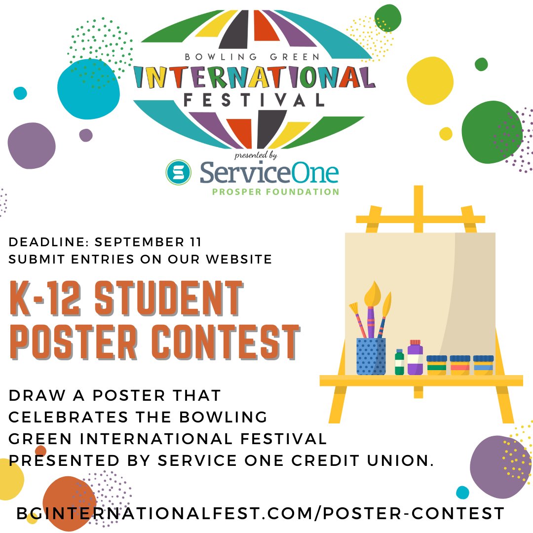 bginternational's tweet image. We're accepting entries for our #BGIFbySOCU2025 K-12 Student Poster Contest! Design a poster that celebrates the festival and submit via our website before September 13. Learn more and see last year's winners at BGInternationalFest.com/poster-contest #BGIFbySOCU Festival takes place 9/27/25
