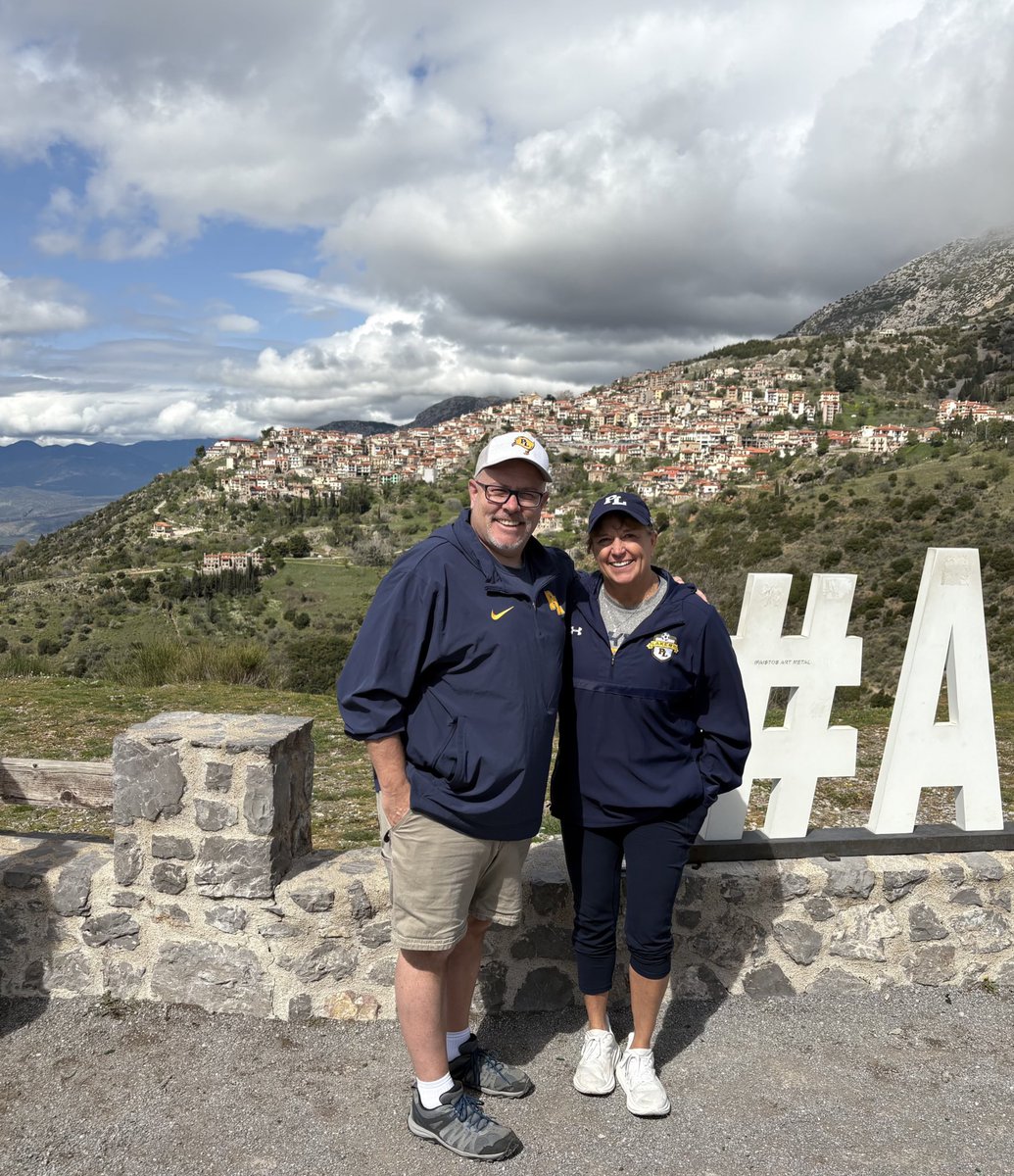 PLHSLakers's tweet photo. Greece Trip continues— more exploring in Delphi, amazing view at #Arachova with @PLLakers and delicious Greek meal, too! https://t.co/X0REWiPbp6