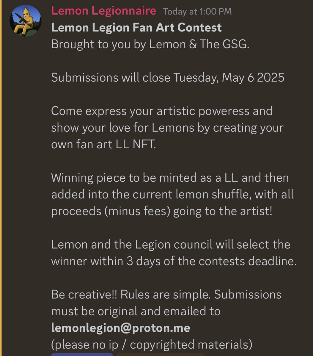 Legion_NFTS's tweet image. #algonft 
lemon legion nft contest now live