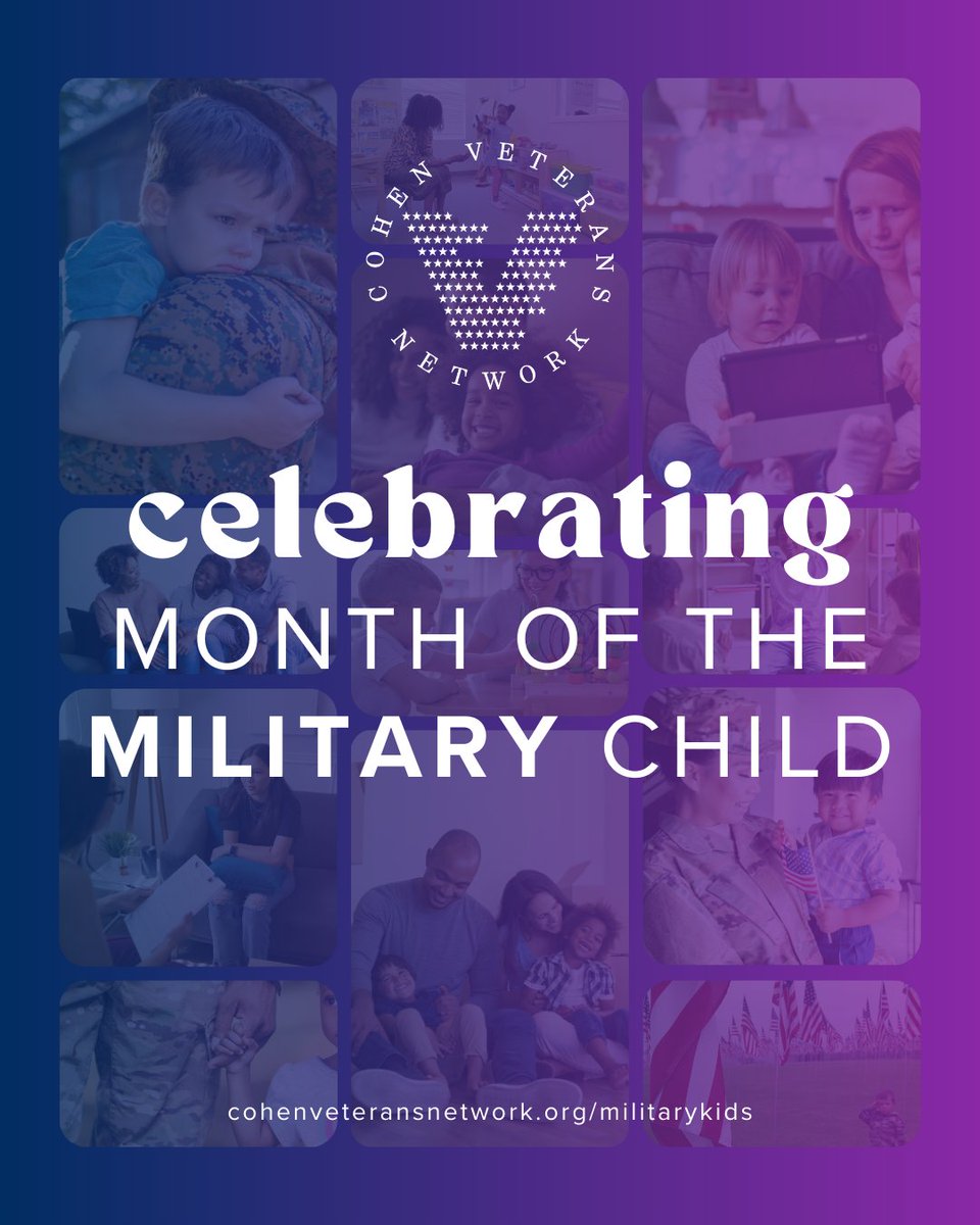 April is the Month of the Military Child! 💜 Join us as we celebrate the strength, resilience, and unique experiences of military kids everywhere. Let's show our appreciation all month long!

cohenveteransnetwork.org/militarykids

#MonthoftheMilitaryChild