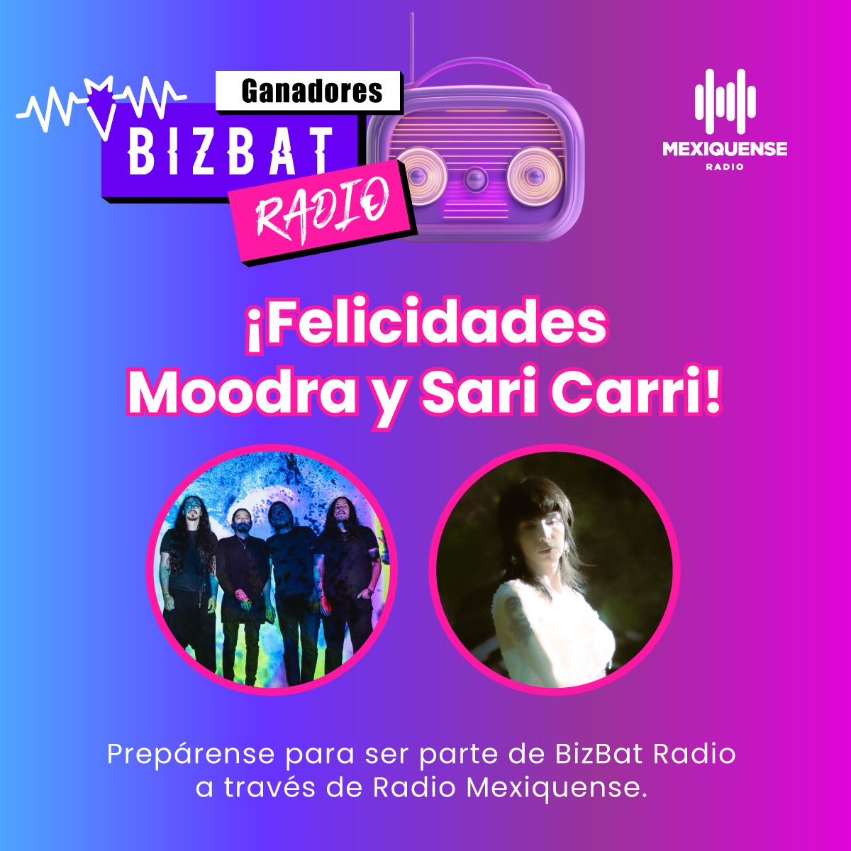 ¡Felicidades <a href="/moodra__/">moodra</a> y <a href="/saricarrri/">Sari Carri</a> su música sonará con nosotros en <a href="/MexiquenseR/">Mexiquense Radio</a> Tu música también puede sonar en la radio FM, aplica en nuestra sección de OFERTAS completamente gratis.