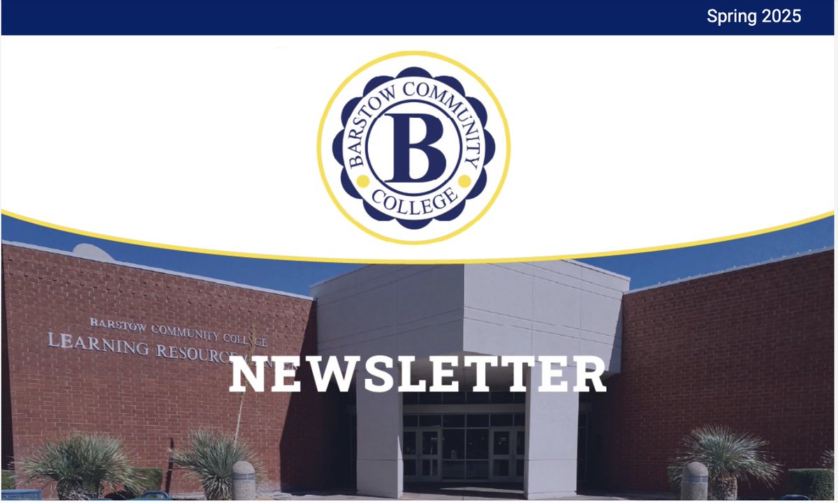 Check out the 4th edition of the BCC Newsletter!  

barstow.edu/newsletter-v4

#BCCNews #newsletter