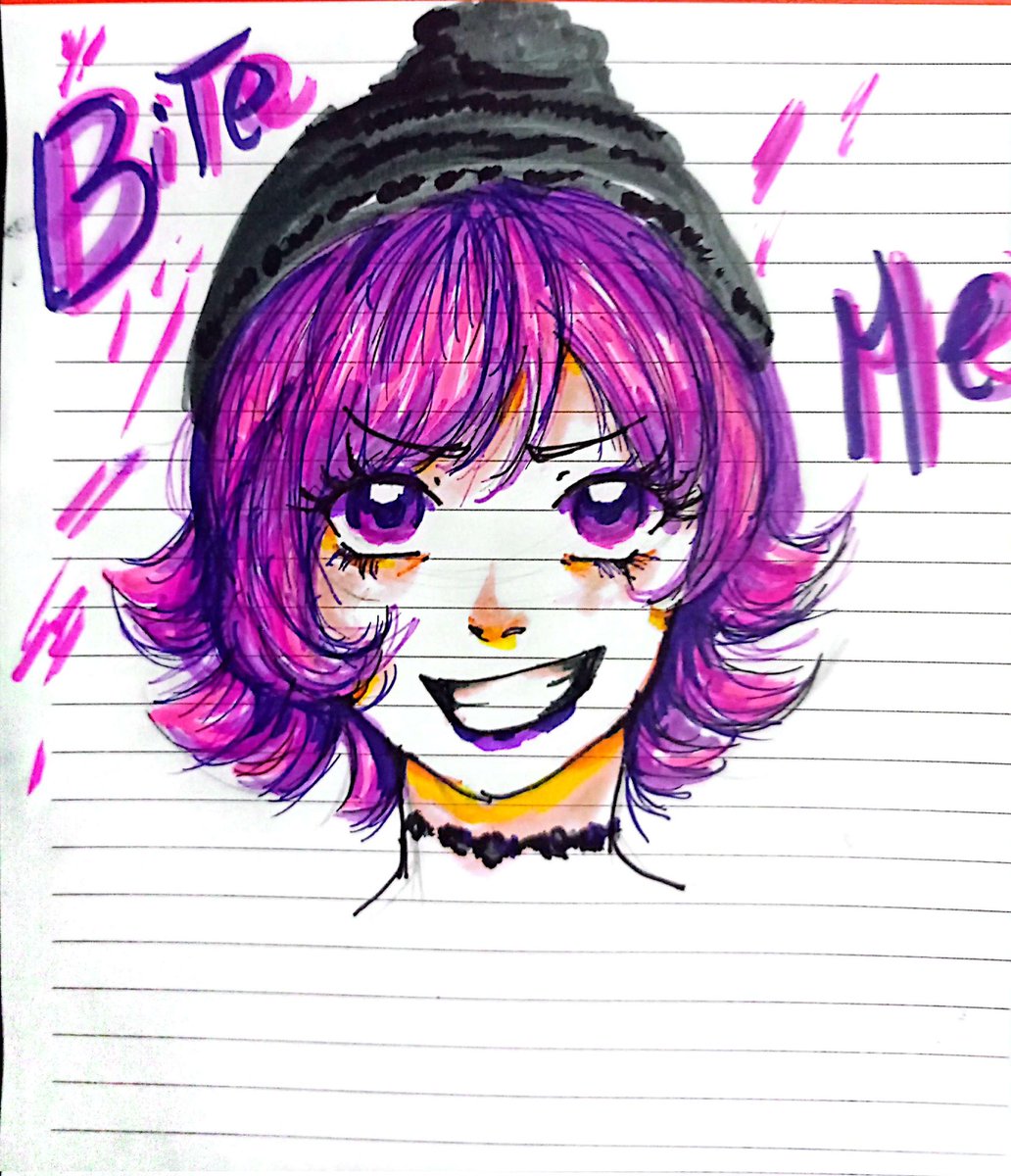 Dibujito rápido en tradicional con plumones #biteme #murderdrones #MurderDrones #UziDoorman #UZI